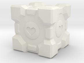 Companion Cube in White Natural Versatile Plastic