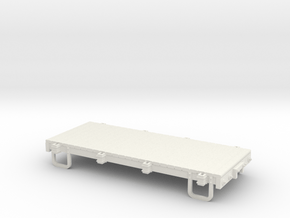 On30 14ft 4w flat car without stakes in White Natural Versatile Plastic