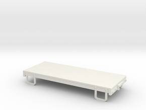 On30 14ft 4w flat car  in White Natural Versatile Plastic