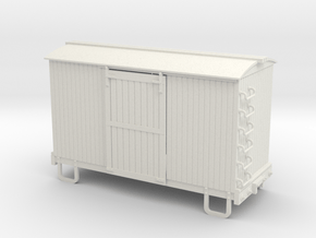 On30 14ft 4w box car round roof in White Natural Versatile Plastic