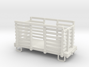 On30 14ft 4w Pulp wood car in White Natural Versatile Plastic