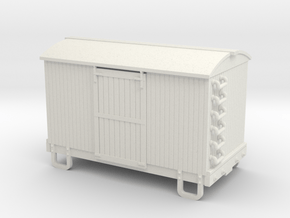 HOn30 13ft 4w box car round roof in White Natural Versatile Plastic