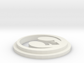 Pommel Insert With Rebel Logo in White Natural Versatile Plastic