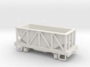 On30 14ft 4w wood hopper car in White Natural Versatile Plastic