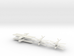 UK Ornithopter Fleet (6 ships) 6mm in White Natural Versatile Plastic