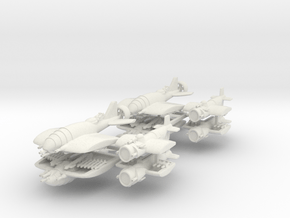 US Fighters Fleet (8 Ships) 6mm in White Natural Versatile Plastic