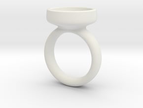 Glass Dome Ring Size 7 in White Natural Versatile Plastic