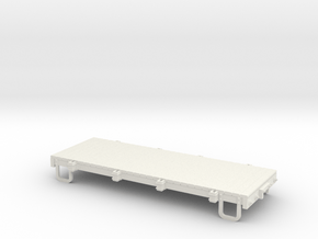 On30 16ft flat car - without stakes in White Natural Versatile Plastic