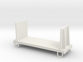 On30 16ft flat car - high ends  in White Natural Versatile Plastic