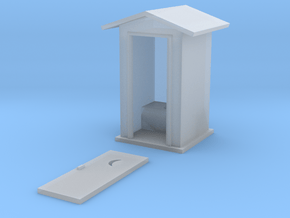 HO-Scale Peaked Roof Outhouse in Smooth Fine Detail Plastic