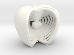 Growing Heart Apple in White Processed Versatile Plastic
