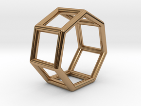 0360 Heptagonal Prism E (a=1cm) #001 in Polished Brass
