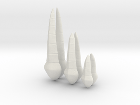 Large - Mink inspired horn set in White Natural Versatile Plastic