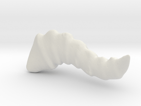 Omega Horn - Right side in White Natural Versatile Plastic