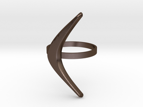 boomerang ring in Polished Bronze Steel