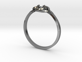 Bague Solitaire in Polished Silver