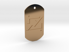zod kandorian dog tag double sided in Polished Brass