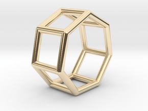 0360 Heptagonal Prism E (a=1cm) #001 in 14K Yellow Gold