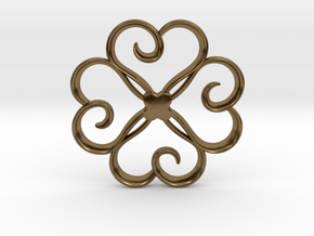 The Clover Pendant in Polished Bronze