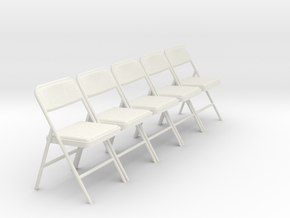 1:24 SCALE Folding Chairs (NOT FULL SIZE) in White Natural Versatile Plastic