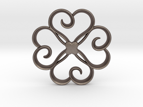 The Clover Pendant in Polished Bronzed Silver Steel