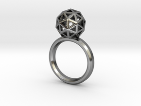 Geodesic Dome Ring size 8 in Polished Silver