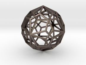 Compound of two pentagonal icositetrahedra in Polished Bronzed Silver Steel