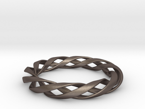 Toroid Spiral (3-strand, 1-piece, 1.2mm thickness) in Polished Bronzed Silver Steel