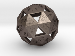 dice60 5cm in Polished Bronzed Silver Steel