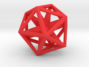 Icosahedron Convex Hull in Red Processed Versatile Plastic