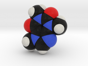 Caffeine SpaceFill Molecule Model in Full Color Sandstone