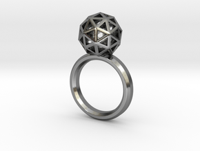 Geodesic Dome Ring size 7 in Polished Silver
