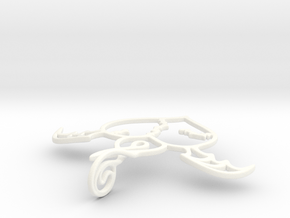 Flying broken heart - Silver / Gold pendant in White Processed Versatile Plastic