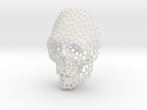 Voronoi Skull Pendant large in White Natural Versatile Plastic
