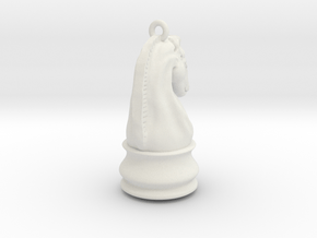 Chess Knight Earring Individual in White Natural Versatile Plastic