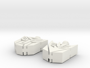 Transformer Earrings in White Natural Versatile Plastic