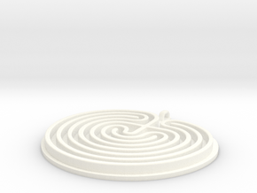 Classical Labyrinth Pendant in White Processed Versatile Plastic