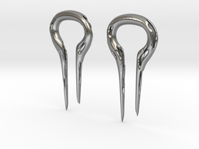 Molten Metal Earrings, 2 gauge in Natural Silver