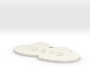 by kelecrea, engraved: JS & MB in White Natural Versatile Plastic