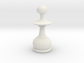 Smaller Staunton Pawn Chesspiece in White Natural Versatile Plastic