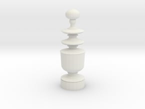 Smaller Staunton Queen Chesspiece in White Natural Versatile Plastic