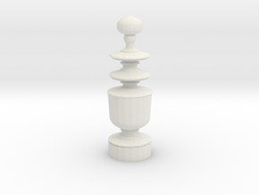 Smaller Staunton Queen Chesspiece in White Natural Versatile Plastic