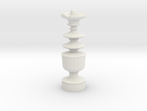 Smaller Staunton King Chesspiece in White Natural Versatile Plastic