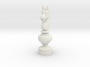 Smaller Staunton Knight Chesspiece in White Natural Versatile Plastic