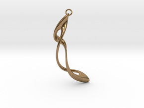 Earring: Twisted loop - 5 cm in Natural Brass