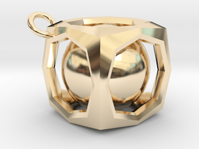 Encased Sphere Pendant in 14K Yellow Gold