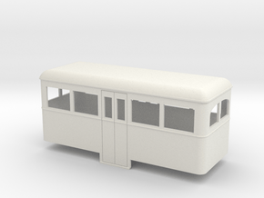 O9/On18 rail bus center car in White Natural Versatile Plastic