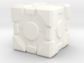 1in Companion Cube in White Processed Versatile Plastic
