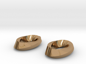 Moebius Earrings in Polished Brass