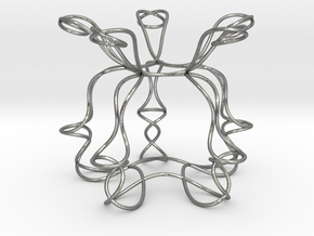Pentagonal Knot Sculpture in Natural Silver
